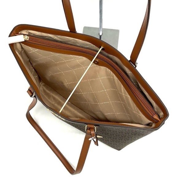 Michael Kors Bag Large Sheila Mf Tote Bag & Large Double Zip Wallet Brown/Gold - Picture 8 of 14